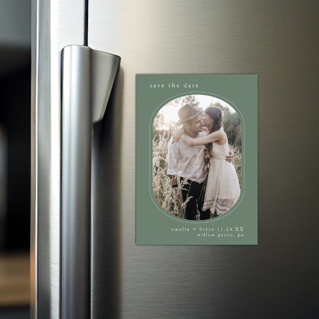 Convite Magnético Foto da Floresta Florestal EMELIA Casamento Salve  (EMELIA Photo Woodland Forest Wedding Save the Date Magnetic Invitation)