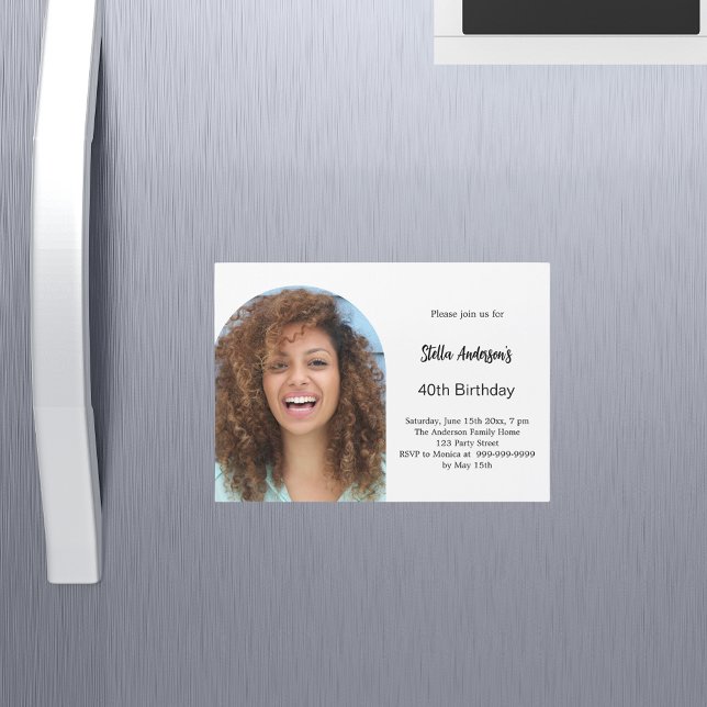 Convite Magnético Foto de aniversário (Criador carregado)
