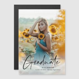 Convite Magnético Foto de Formatura de Graduado em Roteiro Moderno