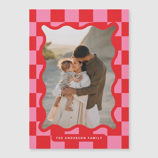 Convite Magnético Foto de Natal mínima do controlo moderno das ondas (Frente)