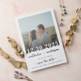 Convite Magnético Foto De Script Elegante Simples Para Salvar O Casa