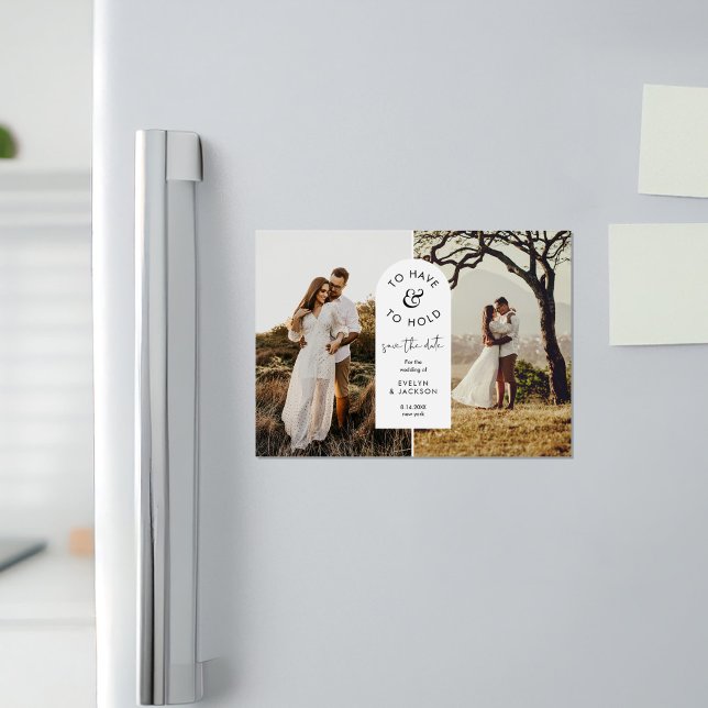 Convite Magnético Foto de STELLA Moderno Casamento Salve a Data (Criador carregado)