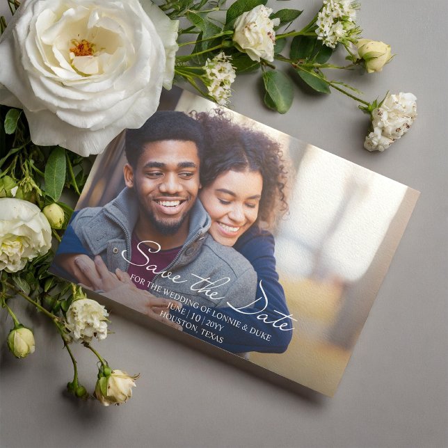 Convite Magnético Foto divertida Joyful Casamento Salve a Data (Criador carregado)