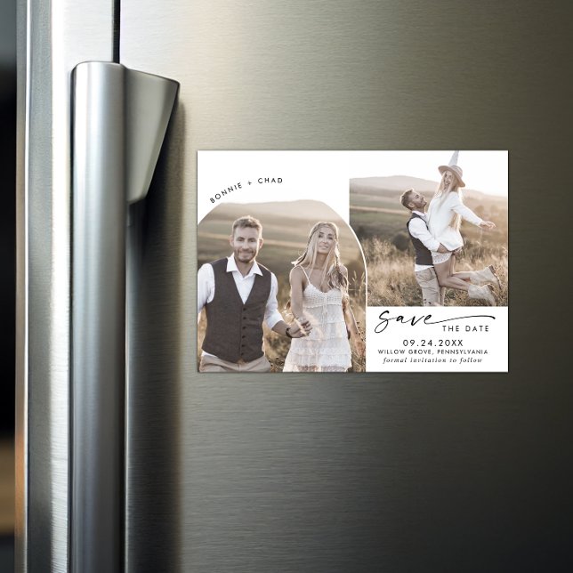 Convite Magnético Foto do Arch 2 do Modern Boho Salva a Data (Criador carregado)