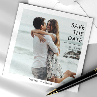 Convite Magnético Foto Moderna Salva O Casamento De Data