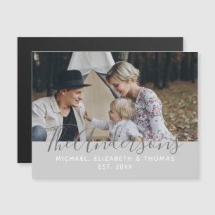 Convite Magnético Foto personalizada com nome da família e ano de fu