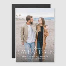 Convite Magnético Foto vertical moderna simples na moda guarde a dat