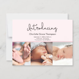 Convite Magnético Fotos de Bebê Rosa Introduzindo script Personaliza