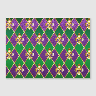 Convite Magnético Fundo de Joias Mardi Gras