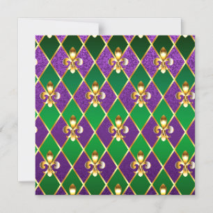 Convite Magnético Fundo de Joias Mardi Gras