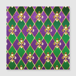 Convite Magnético Fundo de Joias Mardi Gras