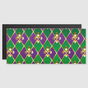 Convite Magnético Fundo de Joias Mardi Gras