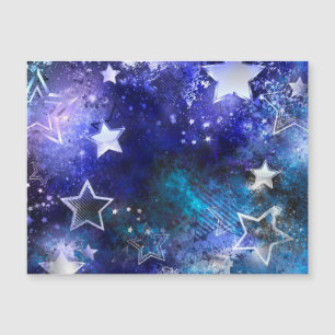 Convite Magnético Fundo Espacial com Estrelas