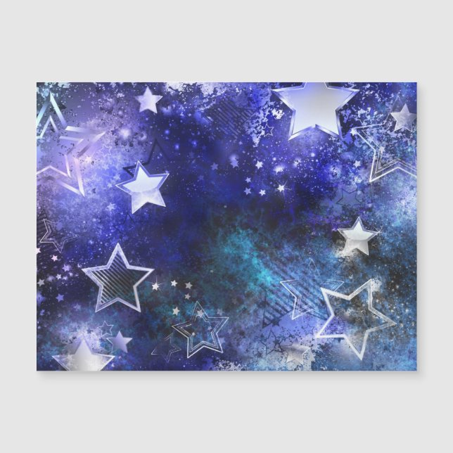 Convite Magnético Fundo Espacial com Estrelas (Frente)