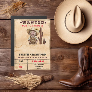 Convite Magnético Garota Cacto Country Western Desejado Aniversário
