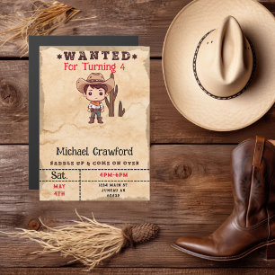 Convite Magnético Garoto Aniversariante Country Western Procurado