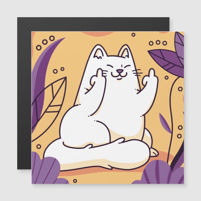 Convite Magnético Gato dando o dedo (Frente/Verso)