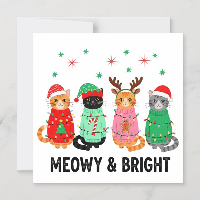 Convite Magnético Gato de Natal (Frente)