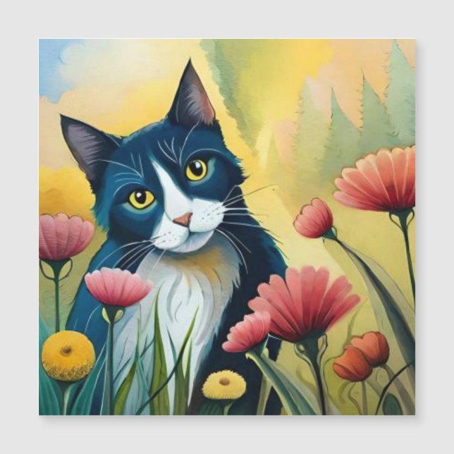 Convite Magnético Gato FLoral (Frente)