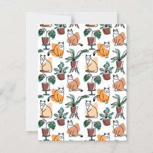 Convite Magnético Gatos e flores para desenho de linhagens