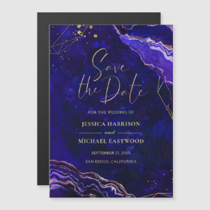 Convite Magnético Geométrico Moderno Azul Roxo Roxo