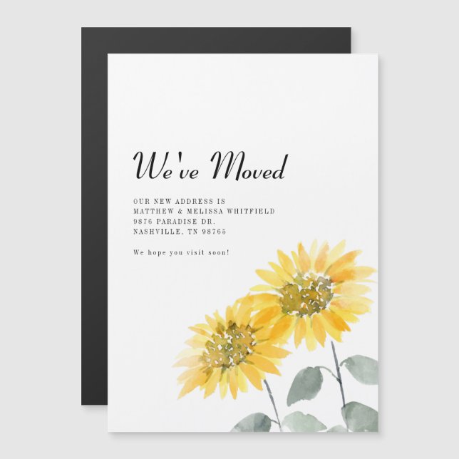 Convite Magnético Girassol Mudamos o Anúncio em Movimento (Frente/Verso)