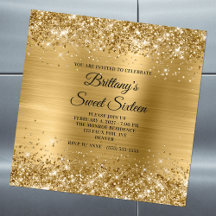 Glittery Dourado Sweet Sixteen
