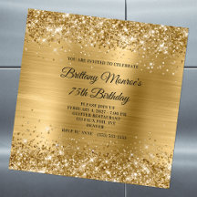 Glittery Gold Foil 75º Aniversário