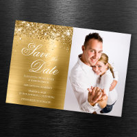 Glittery Gold Foil Foto Salve o Dia