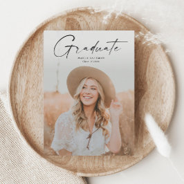 Convite Magnético Graduação de Foto do Formando de Script Moderno