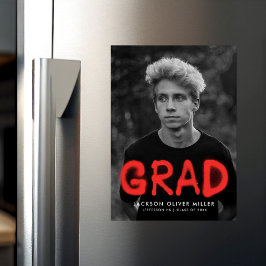 Convite Magnético Graduação de Fotografia com Tintas Vermelhas Moder