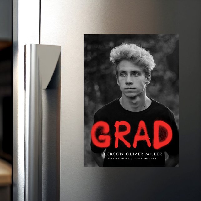 Convite Magnético Graduação de Fotografia com Tintas Vermelhas Moder (Criador carregado)