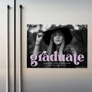 Convite Magnético Graduação de Fotografia da Tipografia Lilac Negr