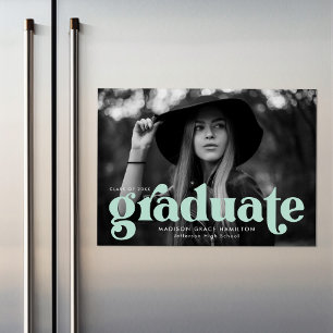 Convite Magnético Graduação de Fotografia da Tipografia Verde Bold