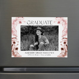 Convite Magnético Graduação de Fotos de Cristais Quartz de Rosa de W