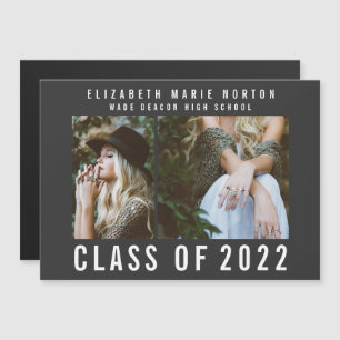 Convite Magnético Graduação multifotografia preto magnético moder