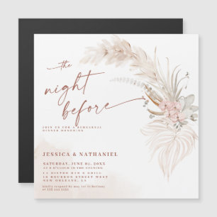 Convite Magnético Grama das Pampas Boho Floral A Noite Anterior