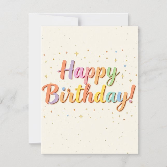 Convite Magnético Happy Birthday Invitation Card  (Frente)
