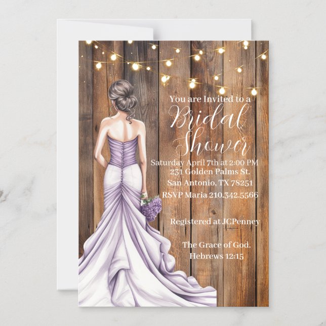 Convite Magnético Hebrews 12:15 Graceful Bridal Shower Invitation (Frente)
