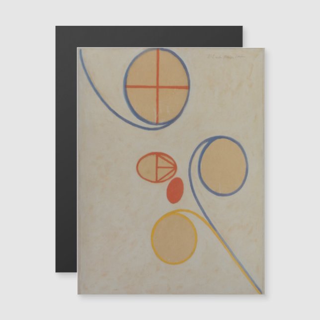 Convite Magnético Hilma Af Klint, Estrela de Sete Pontos No2, Abstra (Frente/Verso)