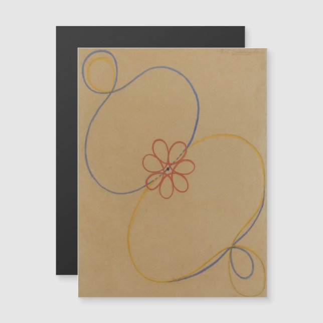 Convite Magnético Hilma Af Klint, Estrela de Sete Pontos No5, Abstra (Frente/Verso)