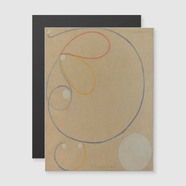 Convite Magnético Hilma Af Klint, Estrela de Sete Pontos No7, Abstra (Frente/Verso)