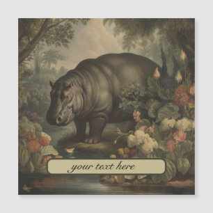 Convite Magnético Hippo Botânico Vintage, personalizável