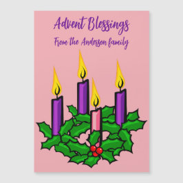 Convite Magnético Holly Advent Wreath