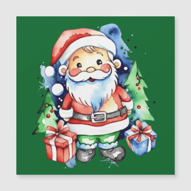 Convite Magnético Ideias de presentes do Papai Noel (Frente)