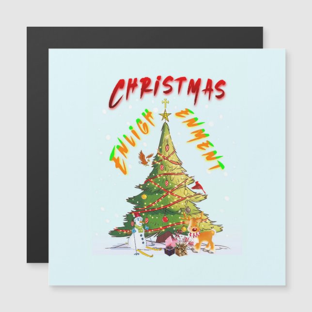 Convite Magnético Iluminação de Natal (Frente/Verso)