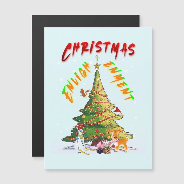 Convite Magnético Iluminação de Natal (Frente/Verso)