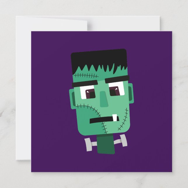 Convite Magnético Ilustração do Monstro de Frankenstein (Frente)