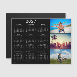 Convite Magnético Ímã de Calendário 2027 Colagem de Fotos Personaliz
