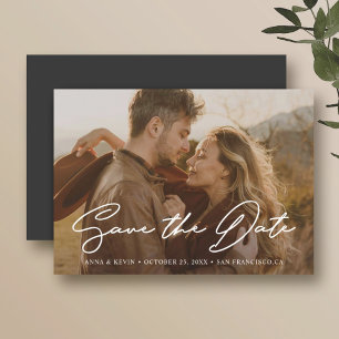 Convite Magnético Ímã de Casamento Minimalista Foto Save the Date